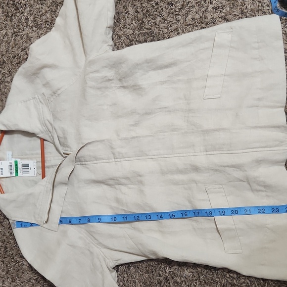 Charter Club  Beige Linen Lightweight Jacket Size L/P - Picture 10 of 10